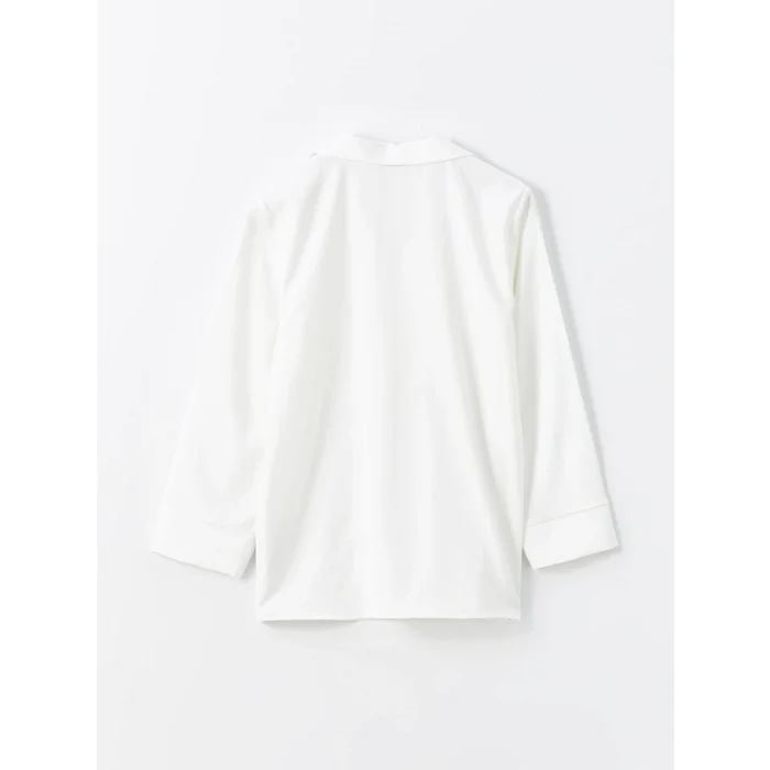 LCWAIKIKI Classic EKRU Gömlek Yaka Aerobin Kadın Bluz