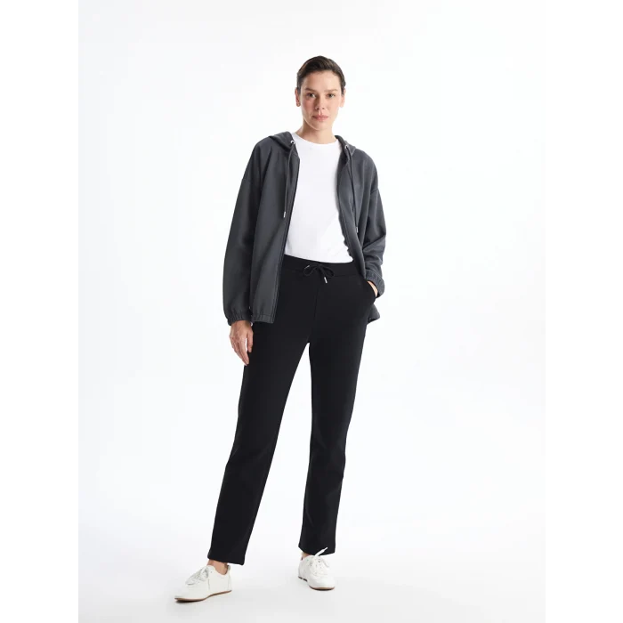 LCWAIKIKI Basic SİYAH Beli Lastikli Kadın Kalın Eşofman Altı