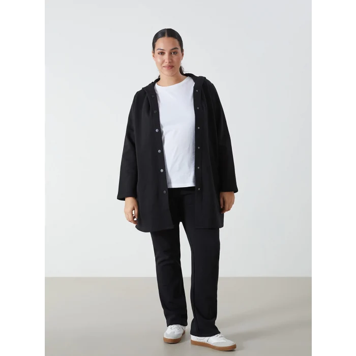 LCWAIKIKI Basic SİYAH Beli Lastikli Kadın Kalın Eşofman Altı