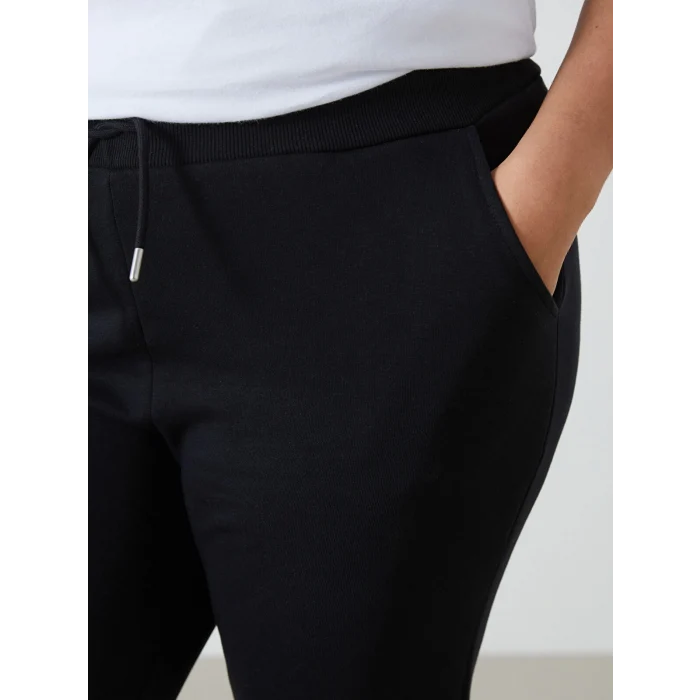 LCWAIKIKI Basic SİYAH Beli Lastikli Kadın Kalın Eşofman Altı