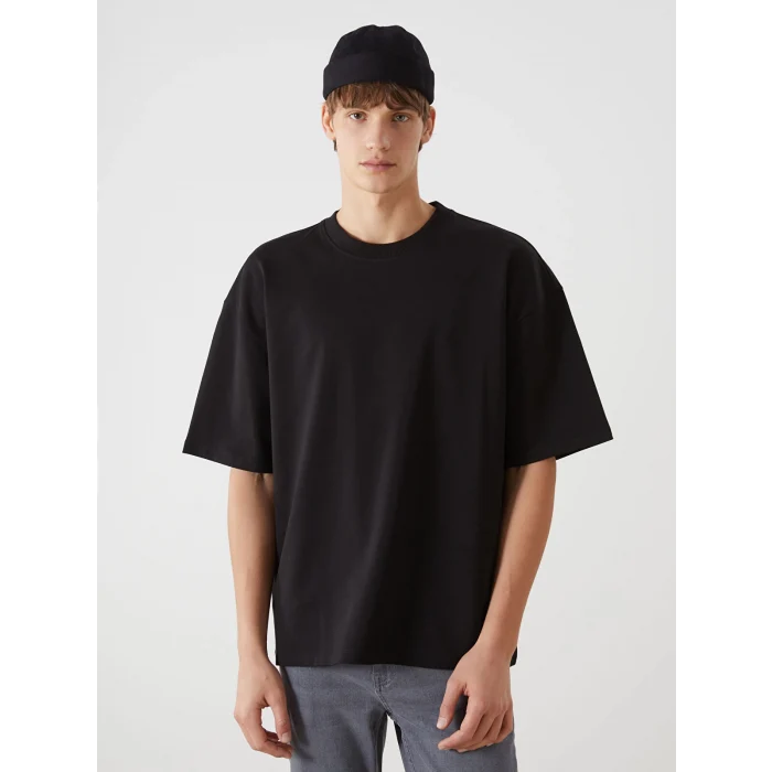 XSIDE SİYAH Bisiklet Yaka Kısa Kollu Erkek Tişört