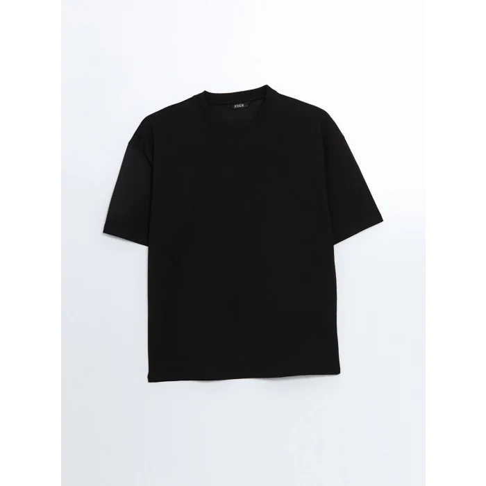 XSIDE SİYAH Bisiklet Yaka Kısa Kollu Erkek Tişört