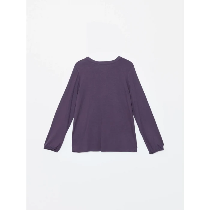 LCW Grace MOR Bağlamalı Yaka Nakışlı Kadın Bluz