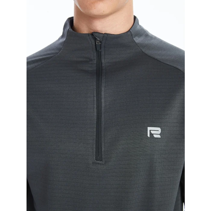 XSIDE ACTIVE GRİ Dik Yaka Uzun Kollu Erkek Spor Tişört