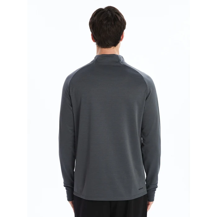 XSIDE ACTIVE GRİ Dik Yaka Uzun Kollu Erkek Spor Tişört