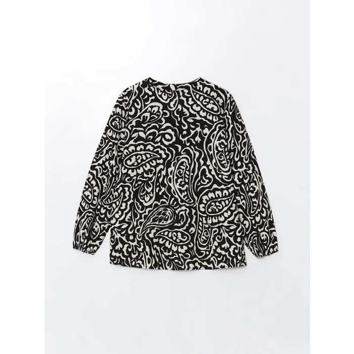 LCWAIKIKI Classic BEYAZ Bağlamalı Yaka Desenli Kadın Bluz