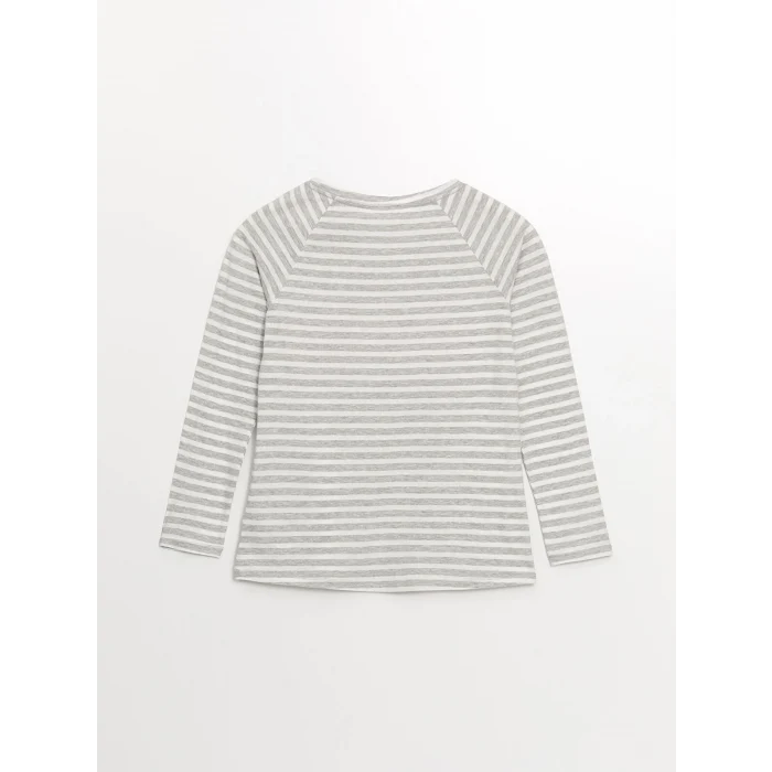 LCW DREAM GRİ Bisiklet Yaka Baskılı Kadın Pijama Takımı