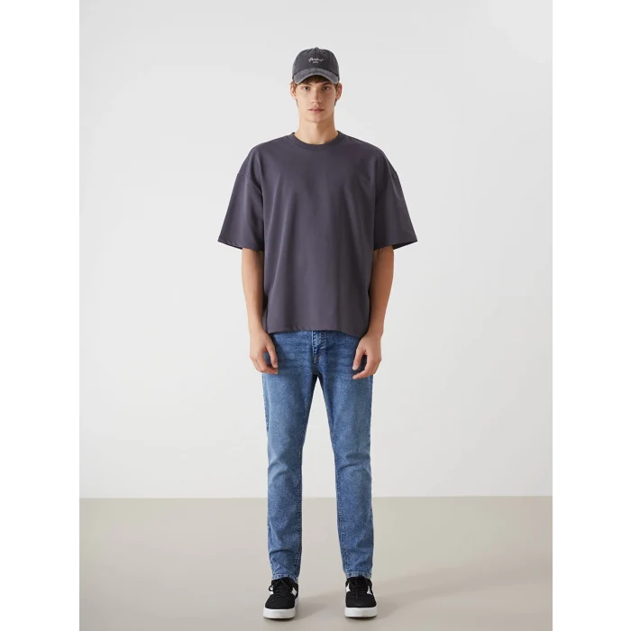 XSIDE ANTRASİT Bisiklet Yaka Kısa Kollu Erkek Tişört