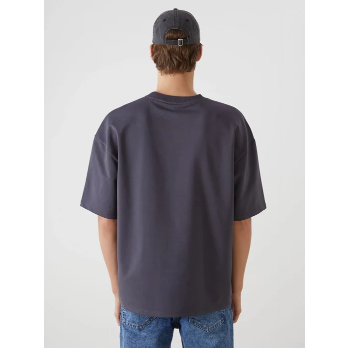 XSIDE ANTRASİT Bisiklet Yaka Kısa Kollu Erkek Tişört