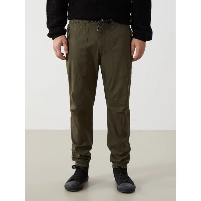 XSIDE HAKİ Standart Kalıp Gabardin Erkek Jogger Pantolon