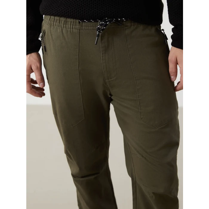 XSIDE HAKİ Standart Kalıp Gabardin Erkek Jogger Pantolon