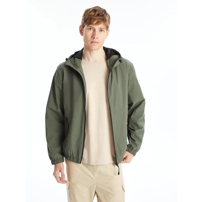 LCW Casual HAKİ Standart Kalıp Kapüşonlu Erkek Mont