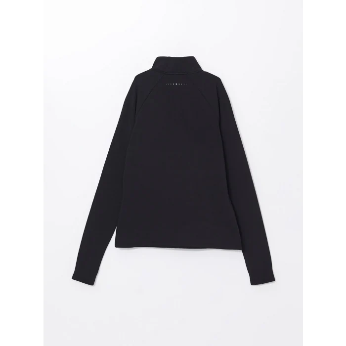 XSIDE ACTIVE SİYAH Dik Yaka Reflektör Baskılı Kadın Spor Tişört