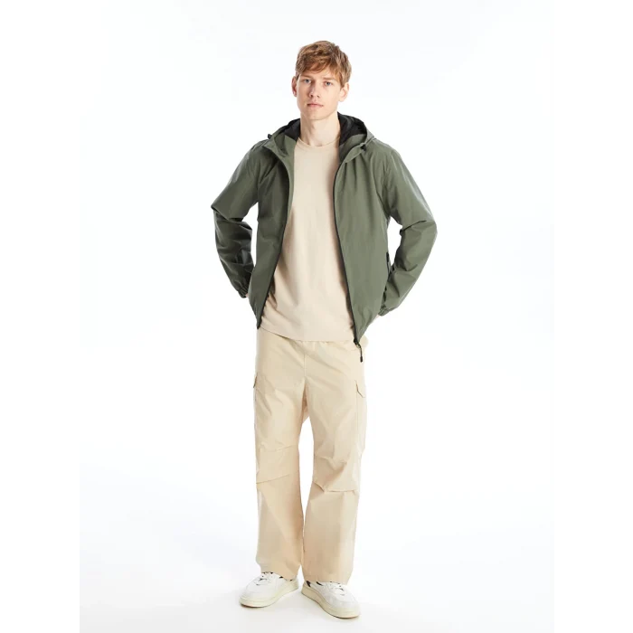 LCW Casual HAKİ Standart Kalıp Kapüşonlu Erkek Mont