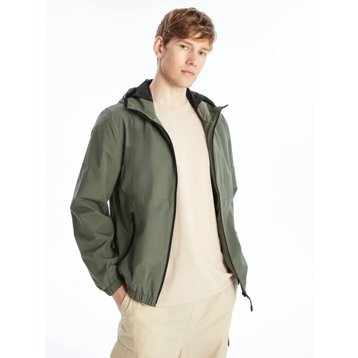 LCW Casual HAKİ Standart Kalıp Kapüşonlu Erkek Mont