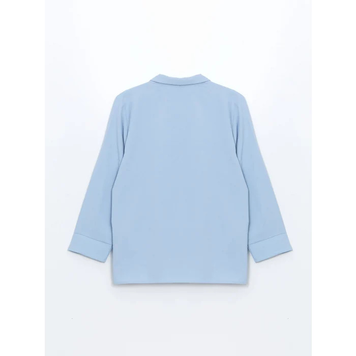 LCWAIKIKI Classic MAVİ Gömlek Yaka Aerobin Kadın Bluz