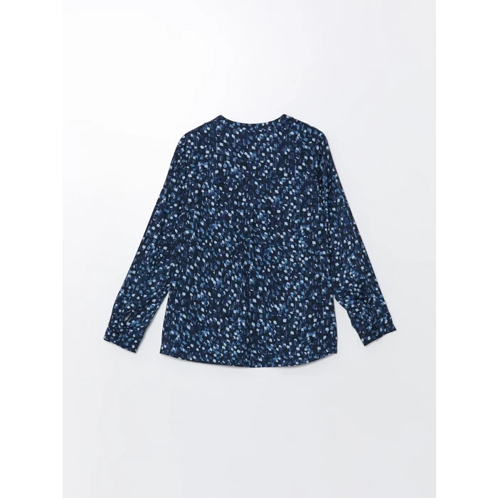 LCW Grace SİYAH Kaçık Yaka Desenli Kadın Bluz