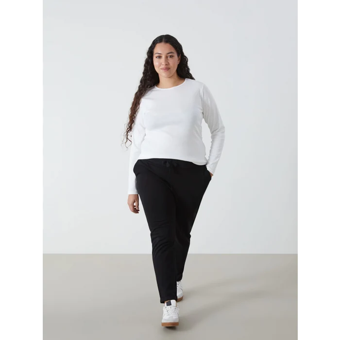 LCW Vision SİYAH Kadın Beli Lastikli Düz Eşofman Altı