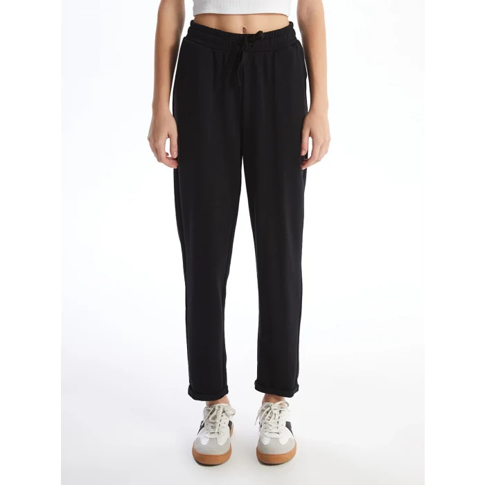 LCW Vision SİYAH Kadın Beli Lastikli Düz Eşofman Altı