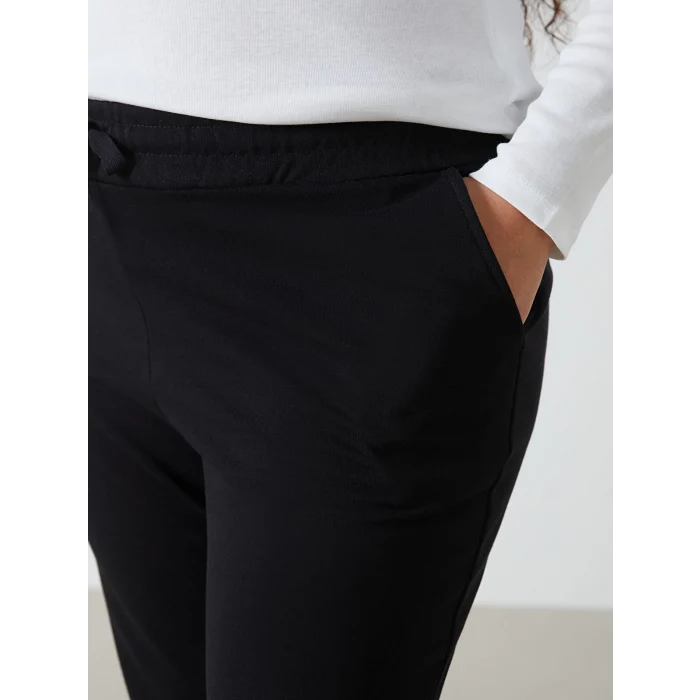 LCW Vision SİYAH Kadın Beli Lastikli Düz Eşofman Altı