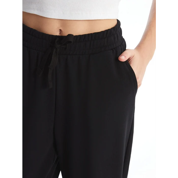 LCW Vision SİYAH Kadın Beli Lastikli Düz Eşofman Altı