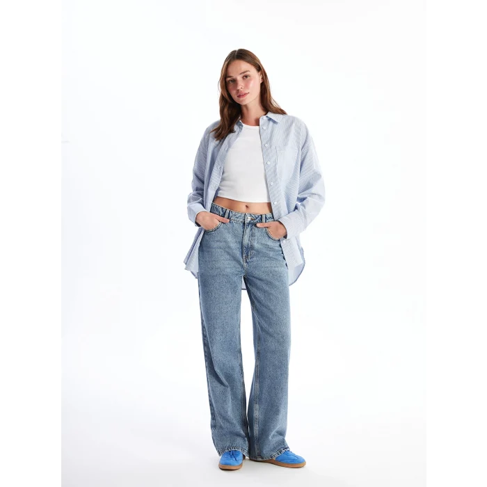 XSIDE MAVİ Wideleg Kadın Jean Pantolon