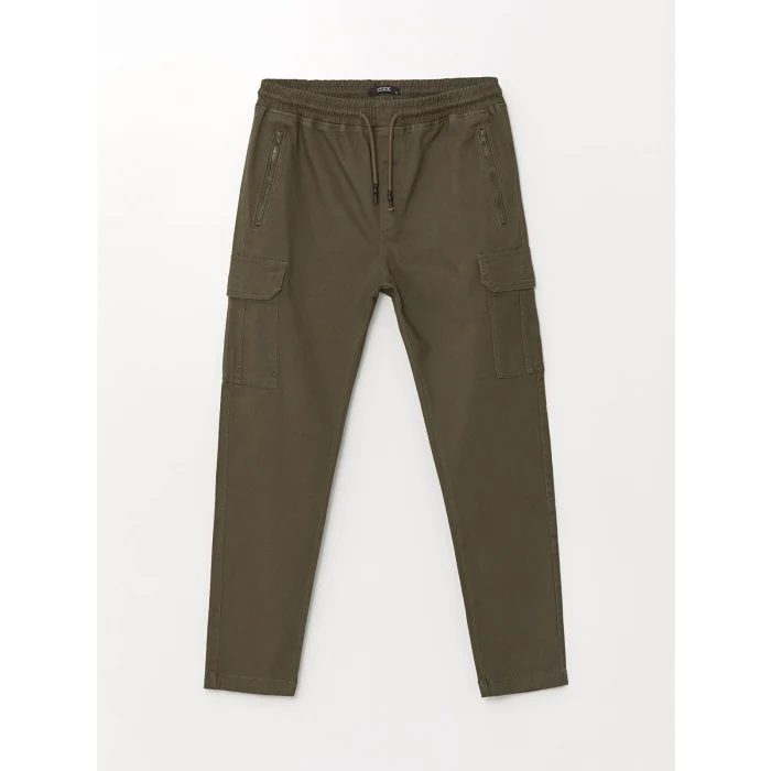XSIDE HAKİ Standart Kalıp Gabardin Erkek Kargo Pantolon