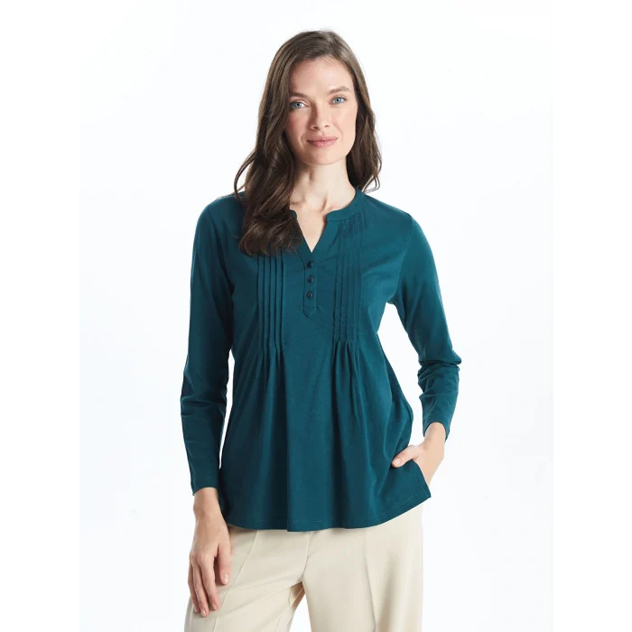 LCW Grace YEŞİL Kaçık Yaka Kadın Bluz