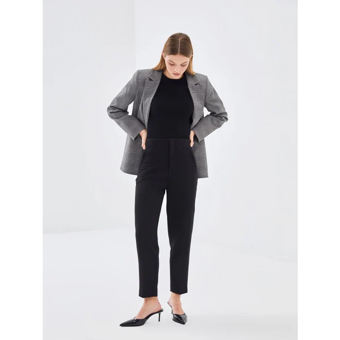LCW Vision SİYAH Kadın Havuç Kesim Düz Pantolon