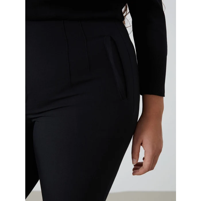 LCW Vision SİYAH Kadın Havuç Kesim Düz Pantolon