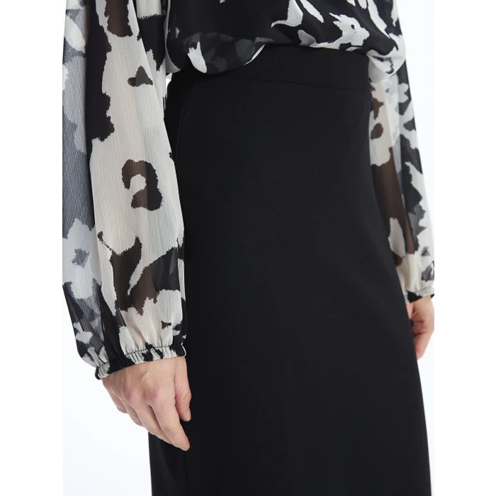 LCWAIKIKI Classic SİYAH Dar Fit Kadın Etek