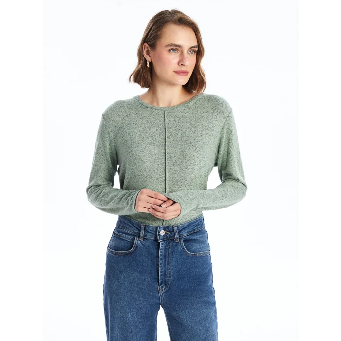 LCWAIKIKI Classic YEŞİL Bisiklet Yaka Kadın Tişört