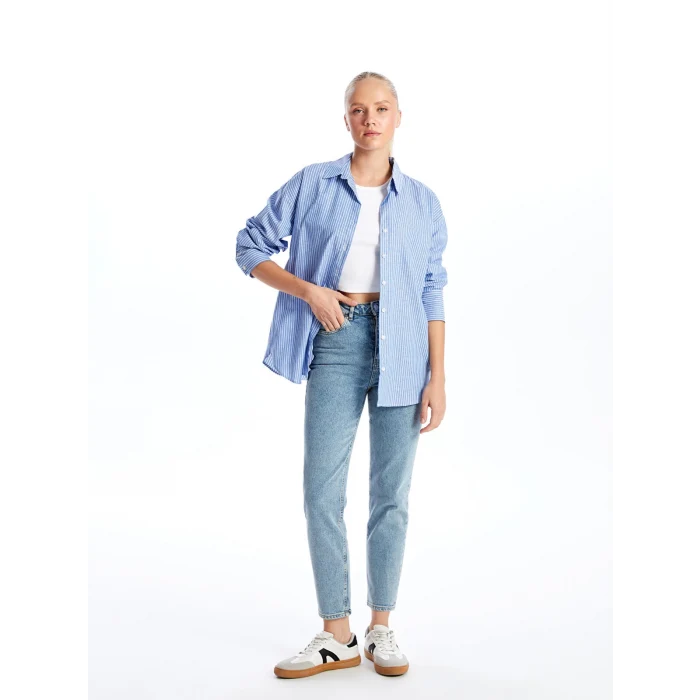 XSIDE MAVİ Mom Fit Kadın Jean Pantolon