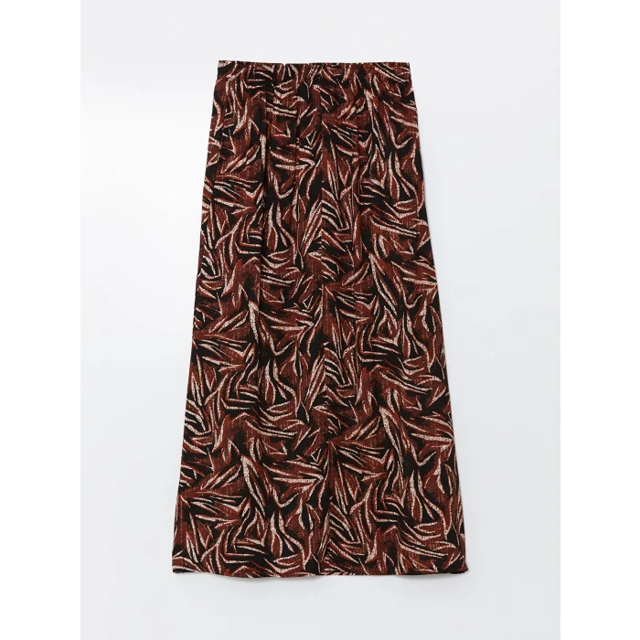 LCW Grace SİYAH Beli Lastikli Desenli Kadın Etek