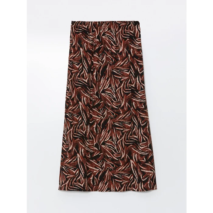 LCW Grace SİYAH Beli Lastikli Desenli Kadın Etek