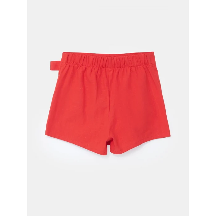 LCW Kids EKRU Bisiklet Yaka Basic Kız Çocuk Bluz ve Şort Etek 2li Takım