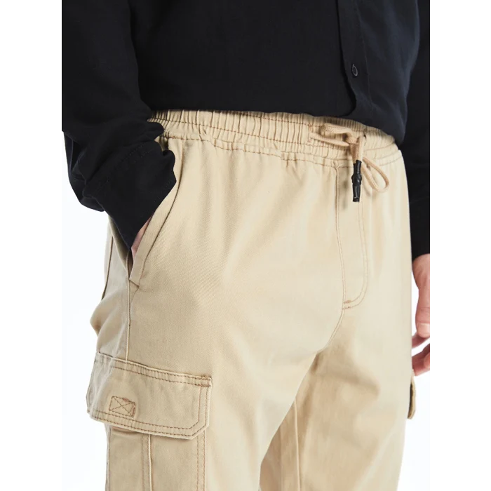 LCW Casual BEJ Standart Kalıp Gabardin Erkek Kargo Pantolon