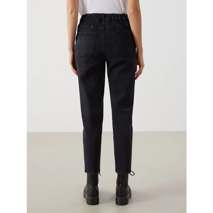 LCW Modest SİYAH Mom Fit Kadın Jean Pantolon
