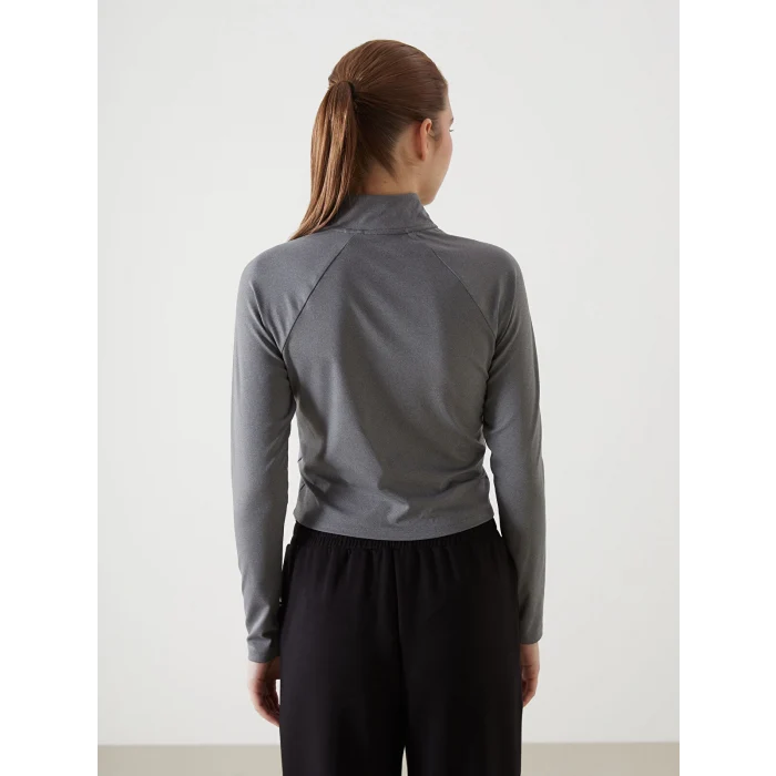 XSIDE ACTIVE ANTRASİT Dik Yaka Kadın Spor Tişört