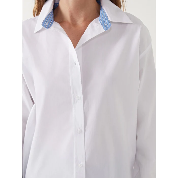 LCW Vision EKRU Oversize Kadın Gömlek