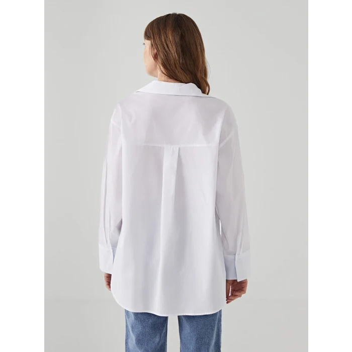 LCW Vision EKRU Oversize Kadın Gömlek