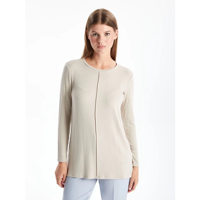 LCWAIKIKI Classic BEJ Bisiklet Yaka Kadın Tişört