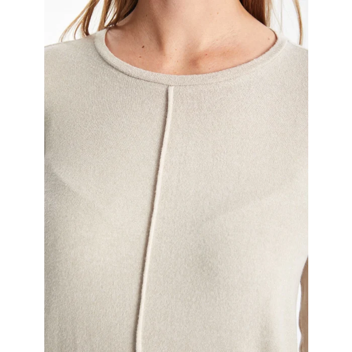 LCWAIKIKI Classic BEJ Bisiklet Yaka Kadın Tişört