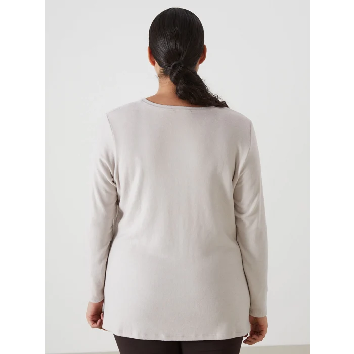 LCWAIKIKI Classic BEJ Bisiklet Yaka Kadın Tişört