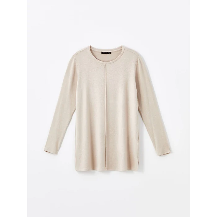 LCWAIKIKI Classic BEJ Bisiklet Yaka Kadın Tişört