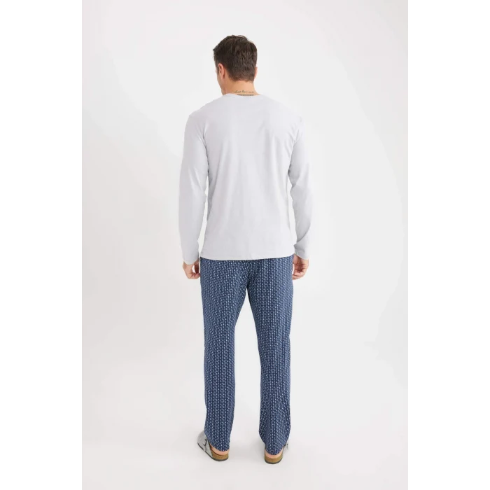 Defacto D8227 Gri Regular Fit Kareli Cepli Pijama Altı