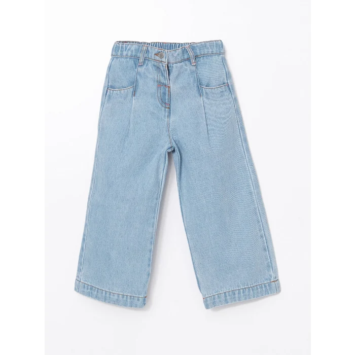 LCW Kids MAVİ Beli Lastikli Kız Çocuk Jean Pantolon