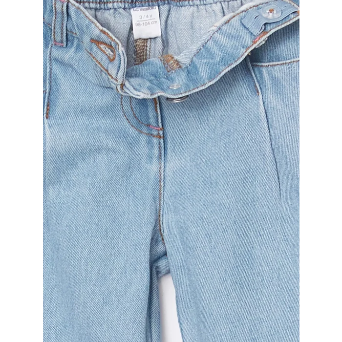 LCW Kids MAVİ Beli Lastikli Kız Çocuk Jean Pantolon