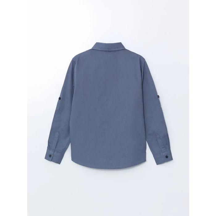 LCW Kids MAVİ Keten Karışımlı Erkek Çocuk Gömlek