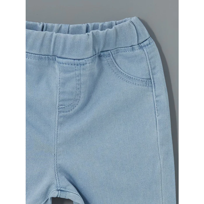 LCW baby EKRU Bisiklet Yaka Baskılı Erkek Bebek Tişört ve Pantolon 2li